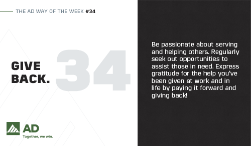 The AD Way: Give Back The AD Way: Give Back